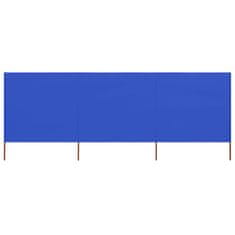 Vidaxl vidaLX 3-panelni vetrobran tkanina 400x80 cm sinje moder