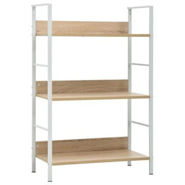Vidaxl Knjižna polica 3-nadstropna hrast 60x27,6x90,5 cm inž. les