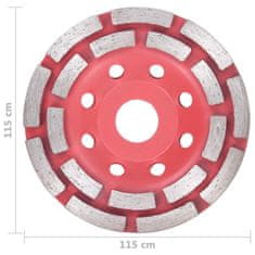 Vidaxl Diamantna plošča za brušenje z dvema vrstama 115 mm