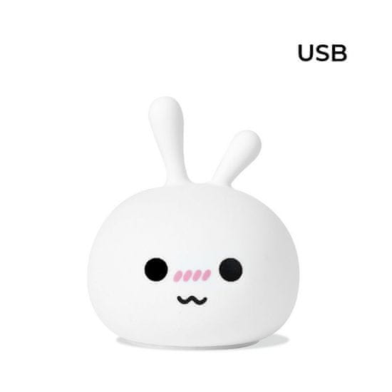 Rabbit&Friends mehka lučka Veseli Zajček, USB, bela