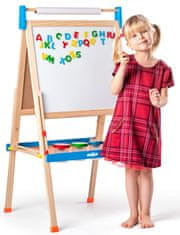 Woody tabla ABC s črkami, z zvitkom papirja in skodelicami