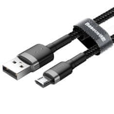 BASEUS Cafule kabel USB / Micro USB QC 3.0 1.5A 2m, črna/siva