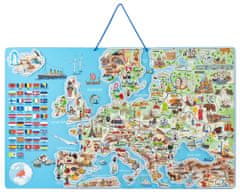 Woody magnetni zemljevid Evrope, družabna igra