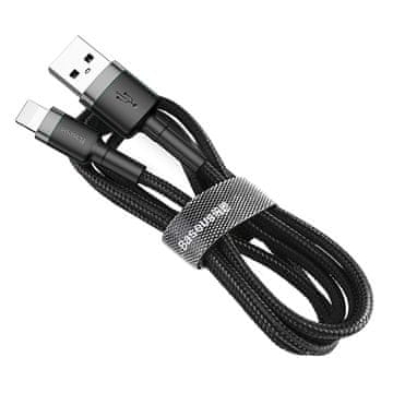 BASEUS Cafule kabel USB / Lightning QC 3.0 2.4A 1m, črna/siva