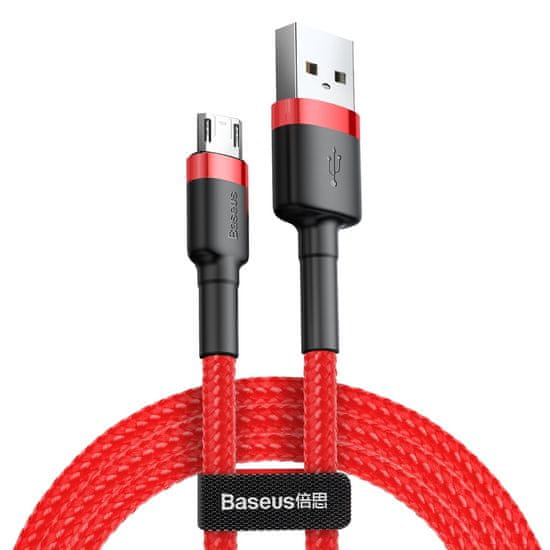 BASEUS Cafule kabel USB / Micro USB QC 3.0 1.5A 2m, rdeč