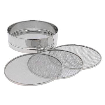 de Buyer STEEL SIEVE s štirimi REZERVNI GAUSES O21CM 0,5-1-2-3MM, STEEL SIEVE s štirimi REZERVNI GAUSES O21CM 0,5-1-2-3MM