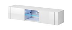 Furnitura TV omarica HOLLY bela visoki sijaj 140 cm + LED