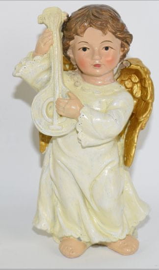 DUE ESSE božična angelska figurica z lutnjo, 10 cm