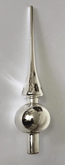 DUE ESSE špica, božičen steklen okrasek, srebrna, 27 cm