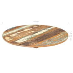 Vidaxl Okrogla mizna plošča 60 cm 15-16 mm trden predelan les
