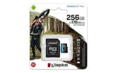 Kingston Canvas Go! Plus microSD 256 GB spominska kartica + microSD adapter