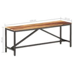 Vidaxl Klop 120 cm iz trdnega palisandra
