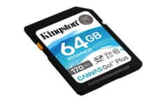 Kingston Canvas Go! Plus SD spominska kartica, 64 GB