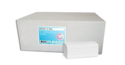 Pureba brisače Z, bele, 2-slojne, 20,5x24 cm, 150 kos/25pak.