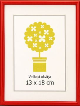 Karako Foto okvir 13x18 cm, plastika, namizni, stenski, 95 rdeč
