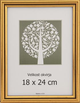 Karako Foto okvir 18x24 cm, plastika, namizni, stenski, 56 zlat