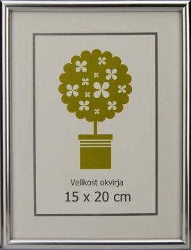 Karako Foto okvir 15x20 cm, plastika, namizni, stenski, 95 srebrn