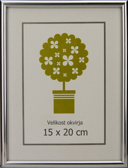 Karako Foto okvir 15x20 cm, plastika, namizni, stenski, 95 srebrn