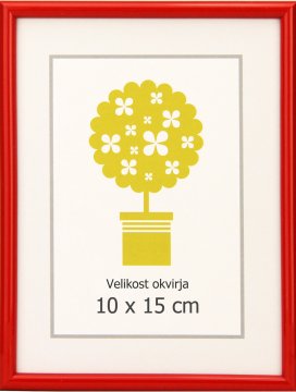 Karako Foto okvir 10x15 cm, plastika, namizni, stenski, 95 rdeč