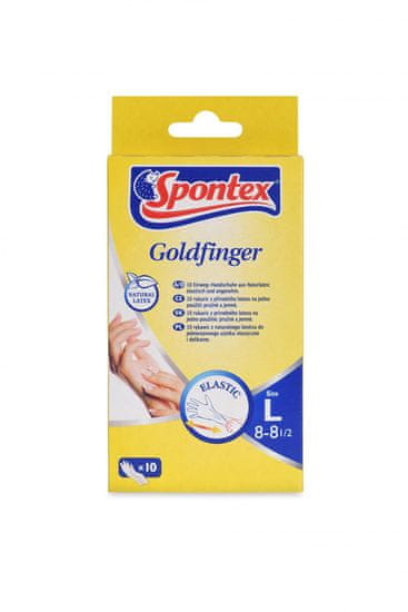 Spontex rokavice iz lateksa za enkratno uporabo Goldfinger L, 10 kosov