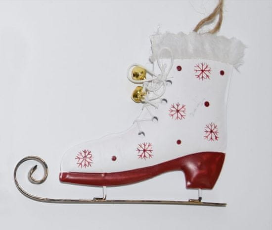 DUE ESSE božični okrasek - drsalka, bela, 14 cm