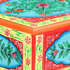 Vidaxl Ročno barvana konzolna mizica 80x35x75 cm trden mangov les