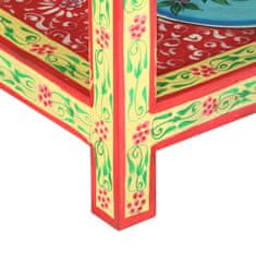 Vidaxl Ročno barvana konzolna mizica 80x35x75 cm trden mangov les