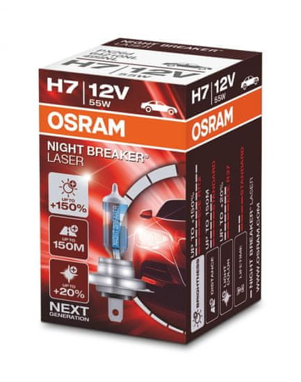 Osram H7 Night Breaker Laser +150% 1 kos