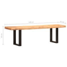 Vidaxl Klop 160 cm trden robusten mangov les in jeklo