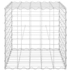 Vidaxl Kockasta visoka greda gabion iz jeklene žice 50x50x50 cm