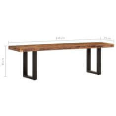 Vidaxl Klop 160 cm iz trdnega predelanega lesa in jekla