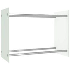 Vidaxl Stojalo za drva belo 80x35x60 cm steklo