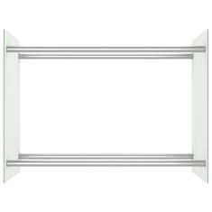 Vidaxl Stojalo za drva belo 80x35x60 cm steklo