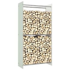 Vidaxl Stojalo za drva belo 80x35x160 cm steklo