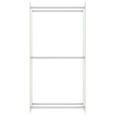 Vidaxl Stojalo za drva belo 80x35x160 cm steklo