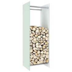 Vidaxl Stojalo za drva belo 40x35x120 cm steklo