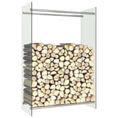 Vidaxl Stojalo za drva prozorno 80x35x120 cm steklo