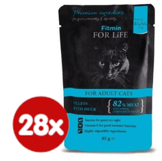 Fitmin mačja hrana v vrečki Cat pouch adult duck, 28x85 g