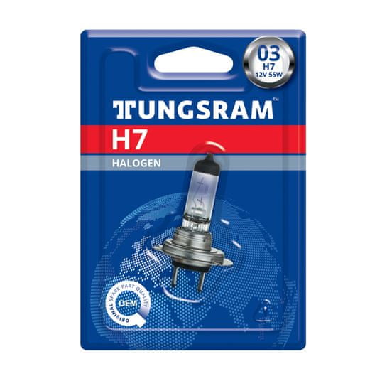Tungsram H7 halogenska žarnica, 55 W, 12 V, PX26d, Blister