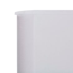 shumee 3-panelni vetrobran tkanina 400x160 cm peščeno bel