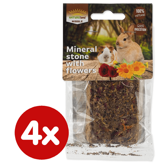 NATURE LAND mineralni kamen Nibble s cvetovi, 4x100 g