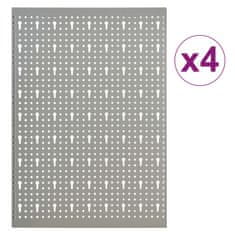 Vidaxl Stenske plošče za obešanje orodja 4 kosi 40x58 cm jeklo