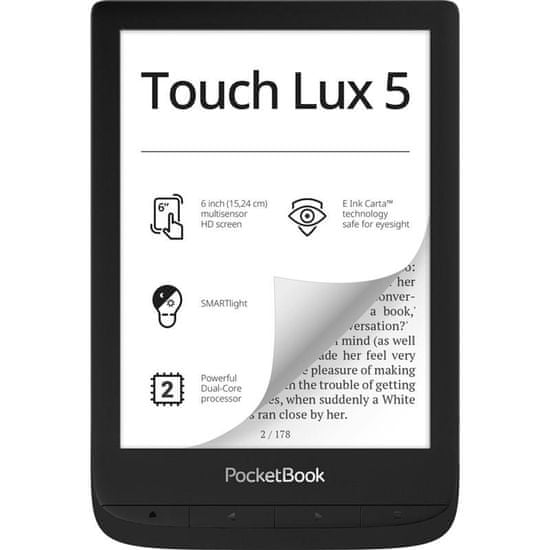 PocketBook Touch Lux 5 elektronski bralnik, črn (PB628-P-WW)