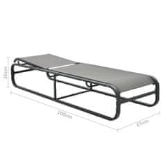 Vidaxl Ležalnik 2 kosa z mizico tekstil in aluminij