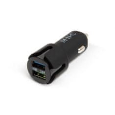 M.N.C. USB avtopolnilec 12V / 24V DC 2.4A dvojni črn