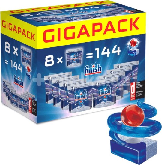 Finish Quantum Max Gigapack tablete za pomivalni stroj, 144 kosov - Odprta embalaža