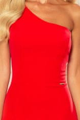 Numoco Ženska asimetrična obleka Morgauwse rdeča S