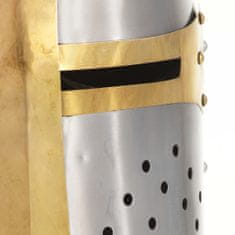 Greatstore Srednjeveška križarska viteška čelada kopija LARP srebrno jeklo