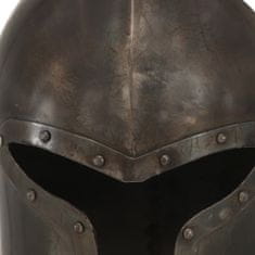 Greatstore Srednjeveška viteška čelada starinska kopija LARP srebrno jeklo