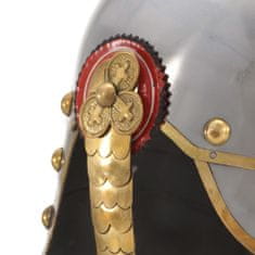 Greatstore Nemško-pruska čelada starinska kopija LARP srebrno jeklo
